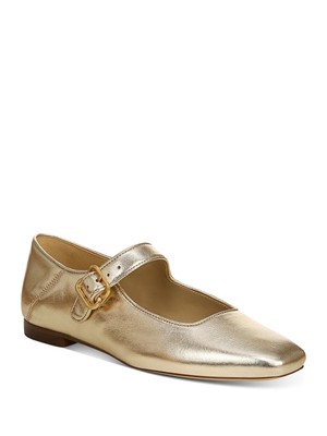 

SAM EDELMAN Женские золотые кожаные туфли Мэри Джейн Микаэла с миндалевидным носком, размер 5,5 м, Золотой, H8665L4