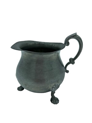 Vintage ''Empire Pewter'' Creamer Ornate Footed