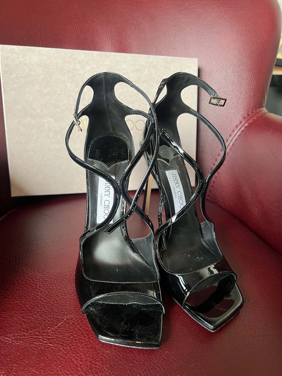 サンダル・ミュール Jimmy Choo SANDAL (1998LEO100WAP BLACK) 1998 Leo 65 |Gold Candy Wrap Leather Sandal | JIMMY CHOO