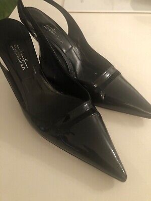 Sebastian Womens  Black Patent leather stiletto size 37.5 