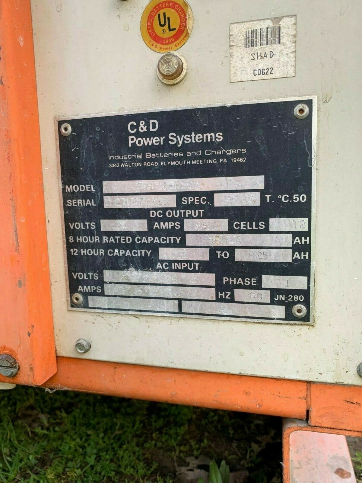 C&D POWER SYSTEMS FR12CE550A FERRO FIVE industrial battery charger