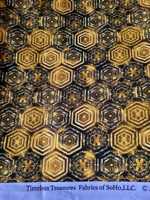 Timeless Treasures Queen Bee Honeycomb Fabric BTY