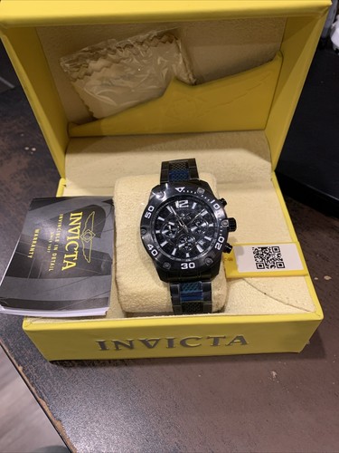 Invicta Pro Diver 21488 Stainless Steel Carbon Fiber Chronograph Black Watch