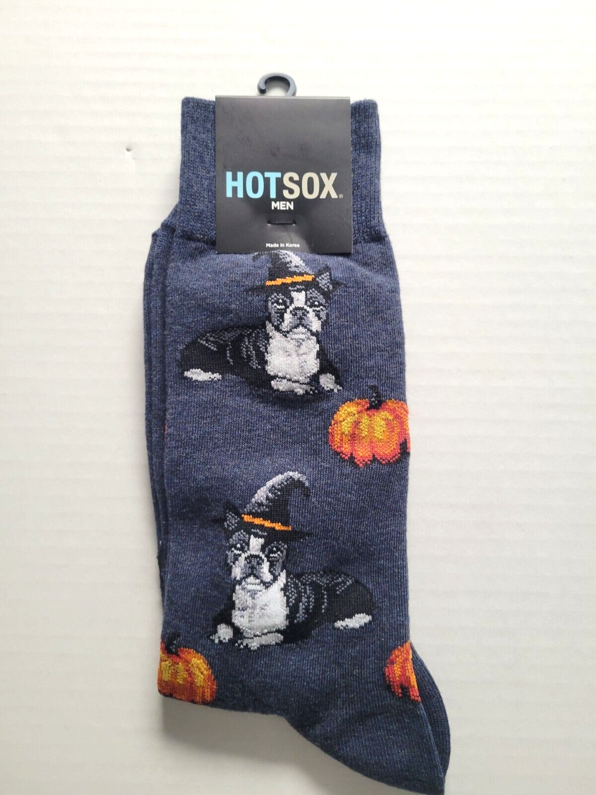 Hot Sox Mens Womens Unisex Halloween Boston Terrier  Crew Socks