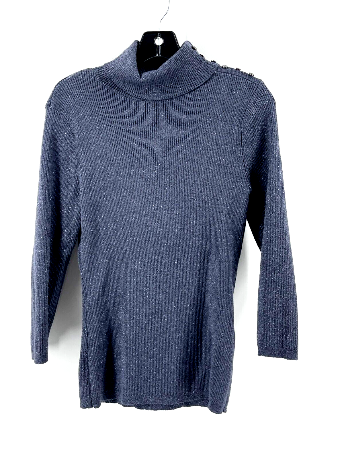 New York & Co Women's Metallic Slate Gray Long Sleeve