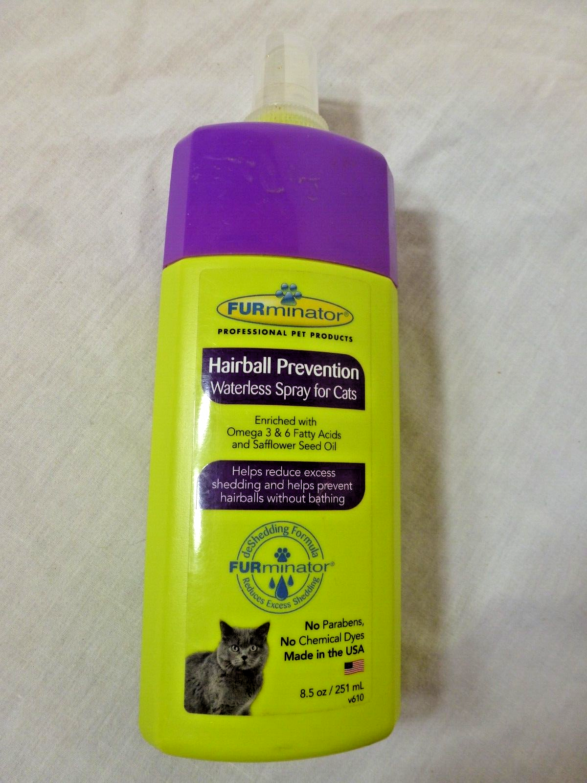 🟢FURminator Hairball Prevention Waterless Spray for Cats 