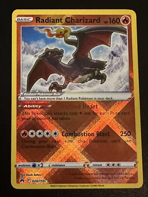 Pokemon Crown Zenith Radiant Charizard 020/159 Shiny Holo NM/M