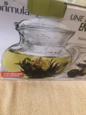 Primula Blossom 40 oz Glass Teapot Gift Set Includes Infuser, 12 Flowering Teas