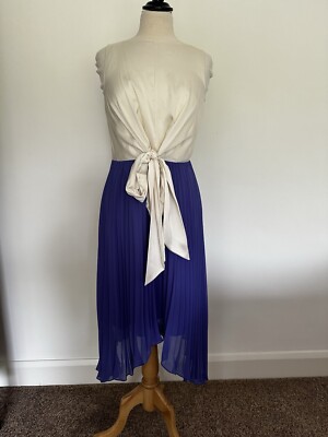 Oasis Occasionwear Midi Dress - Blue/Multi Size UK 10/EU 38 RRP: £75.00