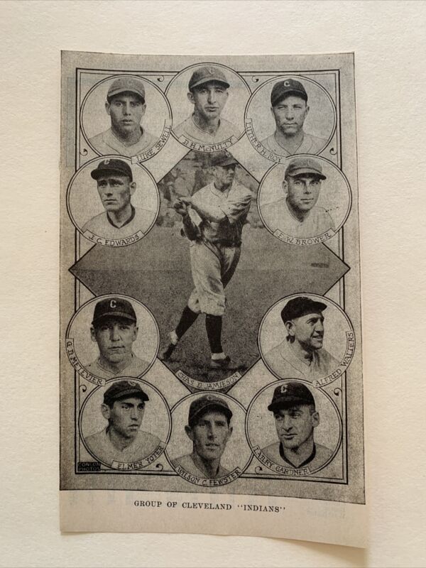Cleveland Indians Luke Sewell Charlie Jamieson 1924 Baseball Team 4X6 Picture