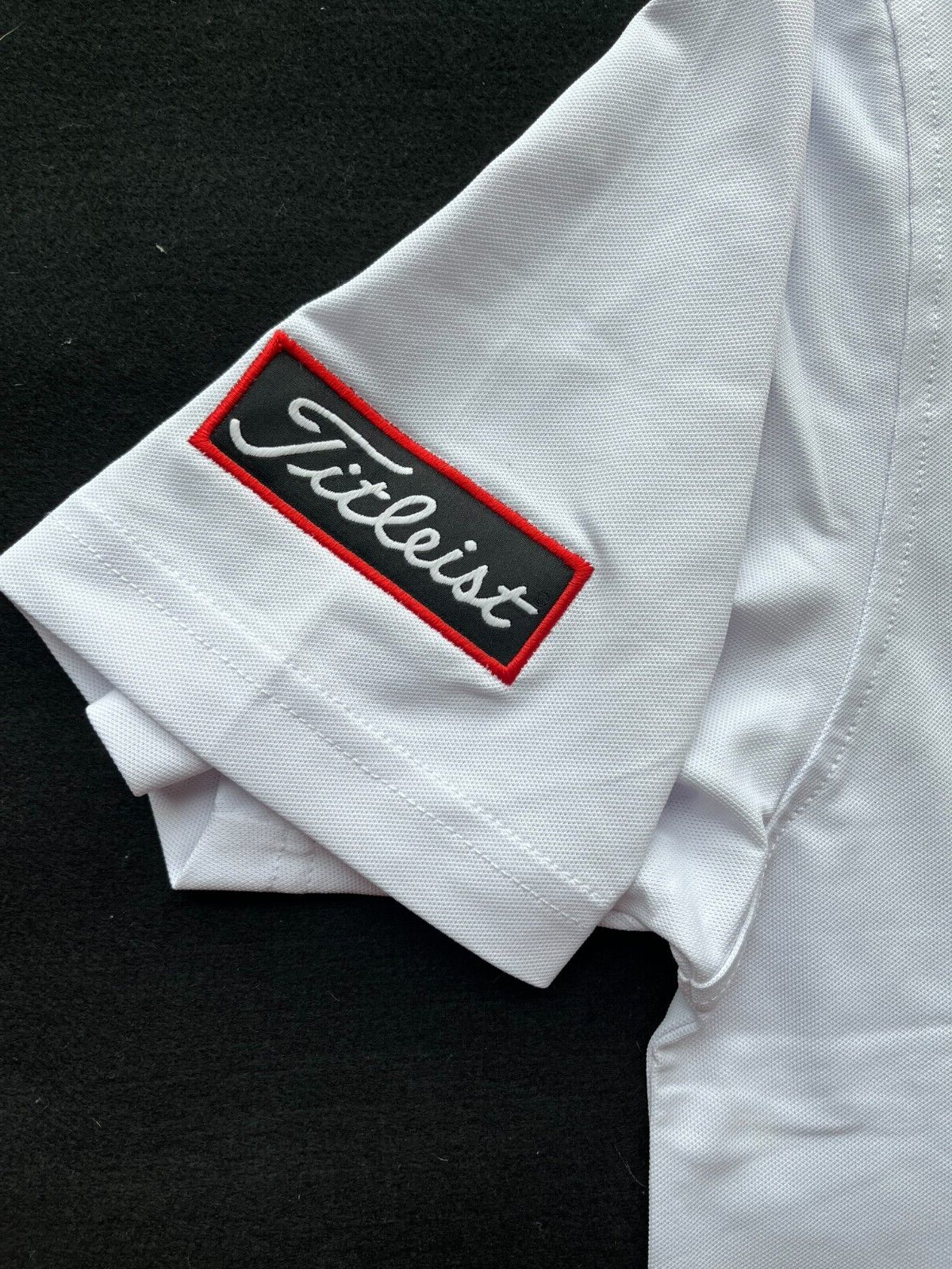Footjoy Men Golf Shirt 2023 Tulip Stretch Pique White Blue Titliest Patch Size S
