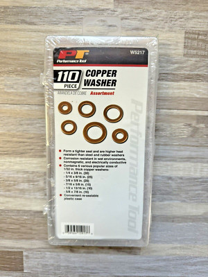 Performance Tool W5217 Copper Washer Assortment, 110 Pieces Automotive