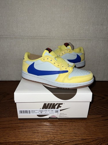 Pre-owned Jordan Travis Scott X Air  1 Retro Og Sp Low Canary Dz4137-700 Us Size 5.5w/4m✅ In Yellow