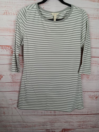 Matilda Jane T-Shirt  Women’s Small Measure In Love  Gray White Striped K27
