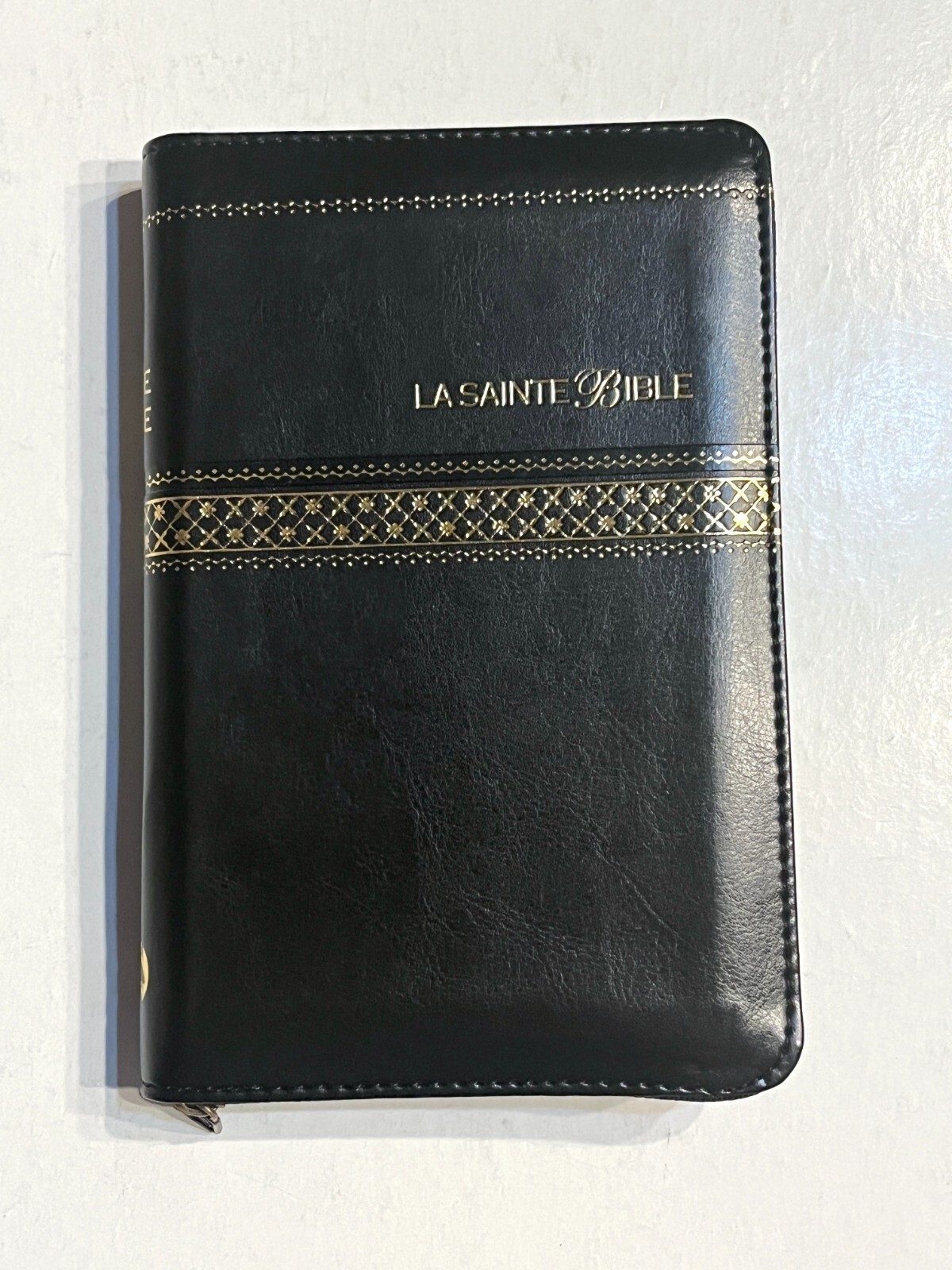 French Bible, La Sainte Bible - Segond 1910 Black Im Leather Zipper Red Letter