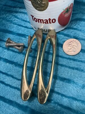 2 Vintage 60s Ajax 531 Atomic Style  MCM Gold Handle Pulls