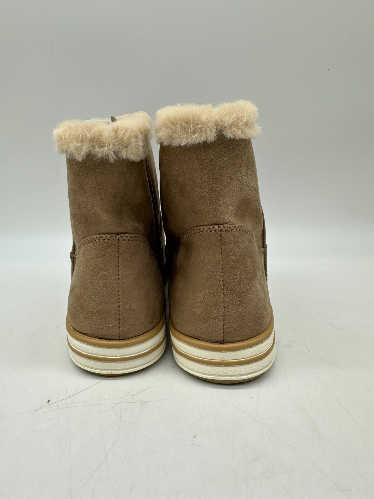 Seven Dials Tess Brown Shearling Style Slip On Booties Women's Sz 9.5 M Faux Fur