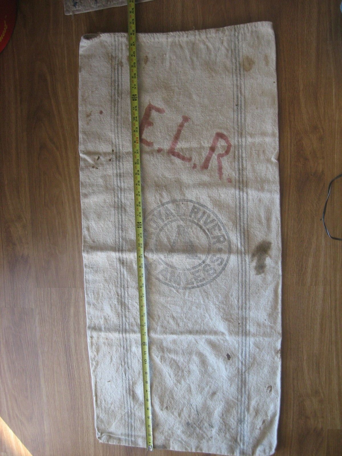 Vtg ROYAL RIVER SEAMLESS Old Farm Cotton Feed Sack Bag Rustic Country Farmhouse