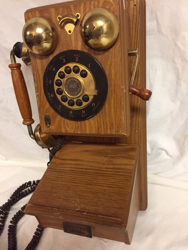 Retro Wall Phone Antique Vtg Classic Rotary Home Telephone Old Fashion Style 20s