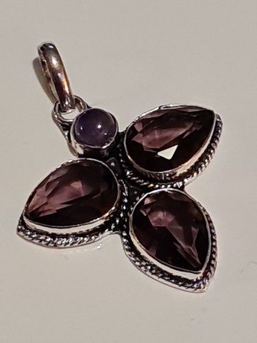 925 Silver Super Sparkly Amerthys  Gemstone pendants. Large                 1680