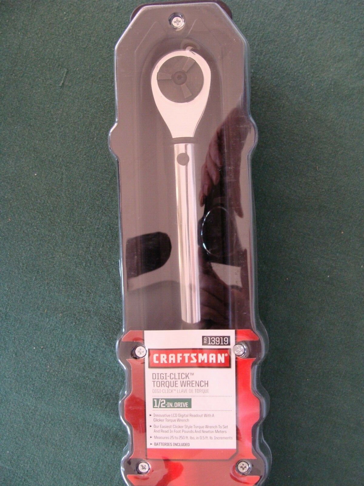 CRAFTSMAN 1/2 in Drive Digi-Click Digital Torque Wrench 25-250 ft lbs Mod. 13919