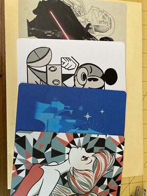 Disney 5 x 7 Postcards  (Set of 4):  Disney Rewards Special Edition Artwork  