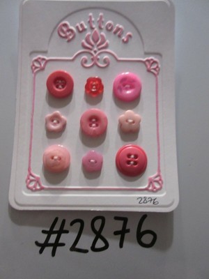 #2876 Lot of 9 Mixed Pink Buttons