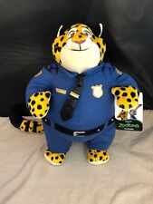 Disney Store Zootopia Police Officer Clawhauser Cheetah Plush 14â Stuffed TAGS | eBay