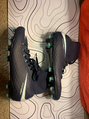 Nike Hypervenom Phantom 3 FG size 5 kids. Navy blue, nike skin