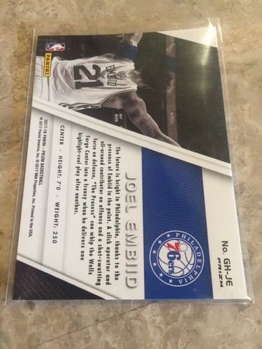 2017-18 Panini Prizm Get Hyped! Green #JE Joel Embiid 76ers Sixers