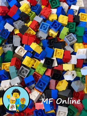 100 Genuine LEGO 2x2 Bricks - bulk lot mix of colors piece # 3003