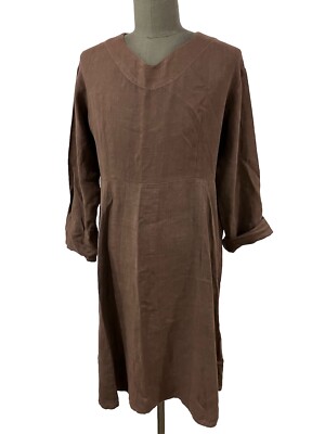 Krista Larson Boho Oversized Kolkata Brown Dress 100% Cotton Voile OS