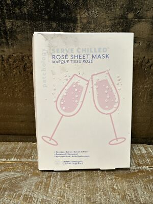 NEW Patchology Rose Sheet Mask Pack Of Four Serve Chilled Strawberry Extract