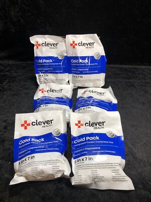 6x Disposable Cold Therapy Ice Packs for Pain Relief, Swelling, Inflammation 5x7