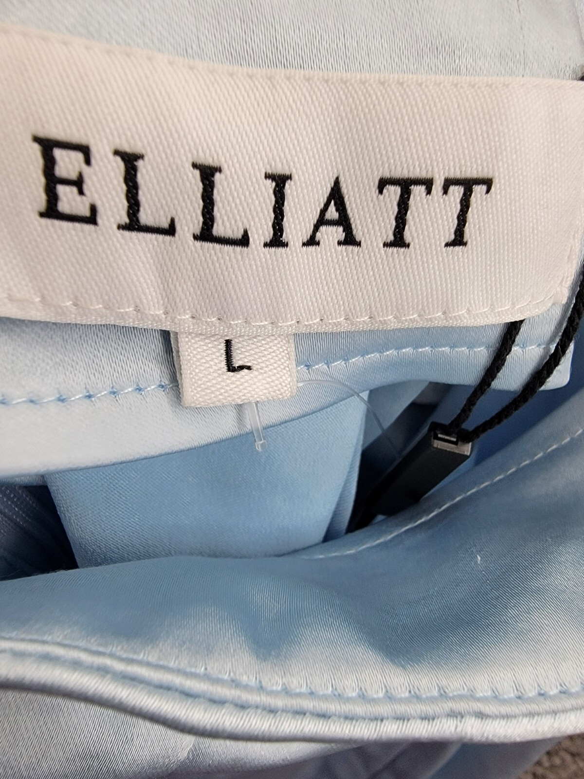 Elliatt Miami Cowl Neck Mini Dress Women's L Light Blue Button Neck Closure - Picture 9 of 18