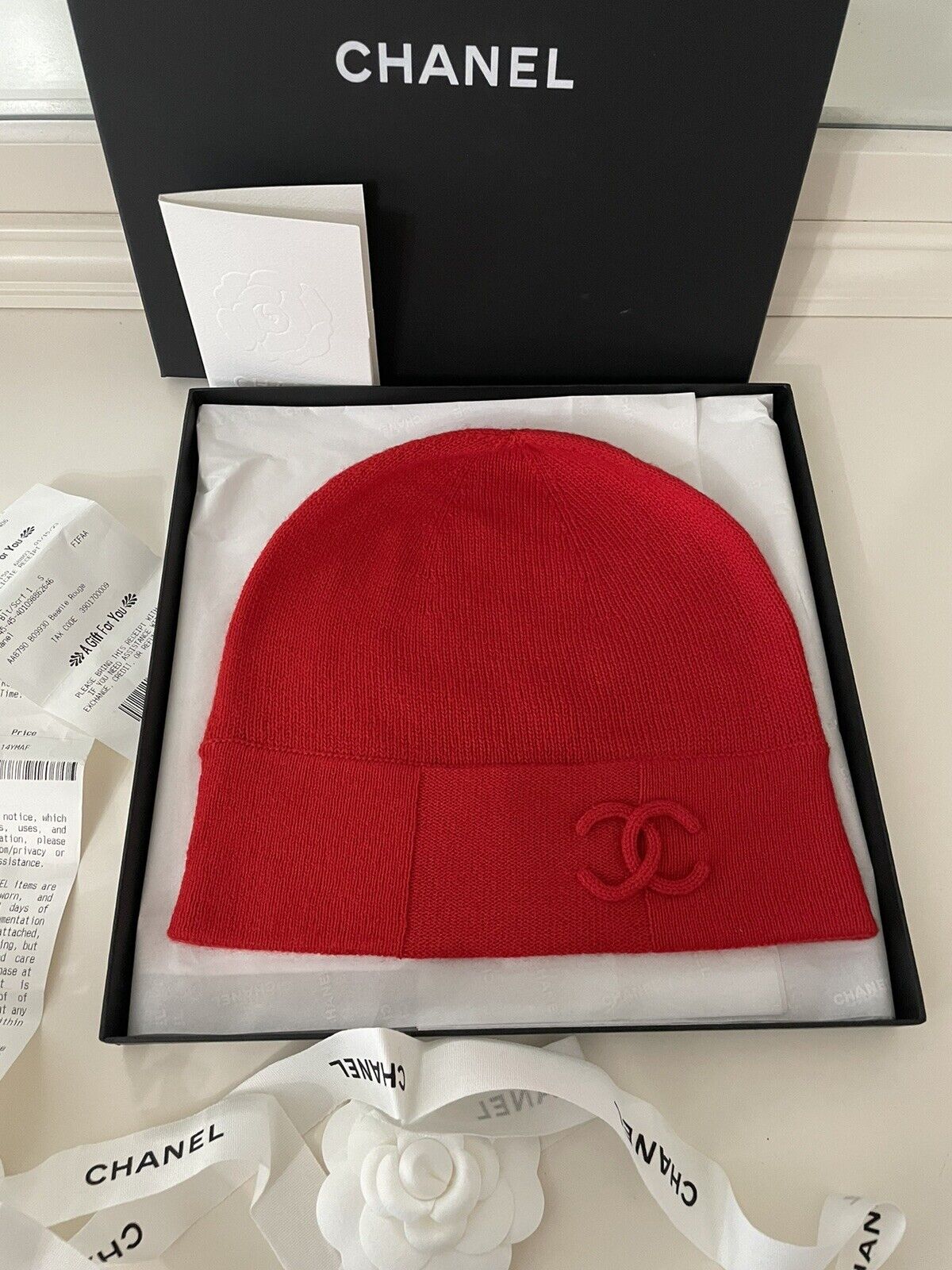 Auth. Chanel Red Cashmere Cotton Beanie Hat | eBay Auth. Chanel Red Cashmere Cotton Beanie Hat | eBay