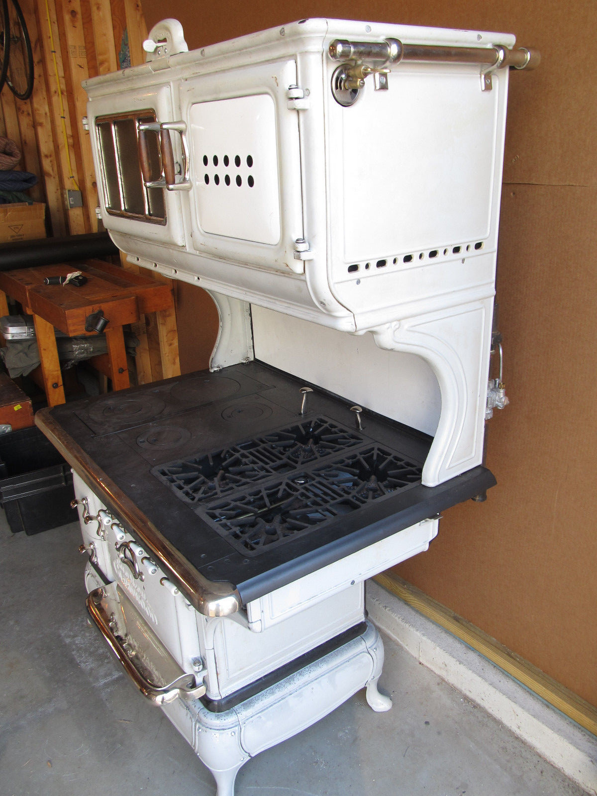 Antique Wood & Gas Glenwood Gold Medal Kitchen Stove