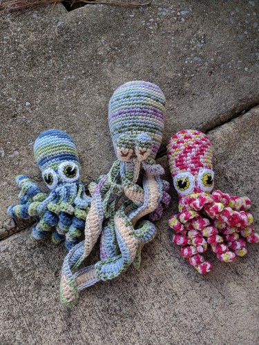 Crochet Multicolored Octopus Handmade Stuffed Toy Amigurumi Animals Octopus