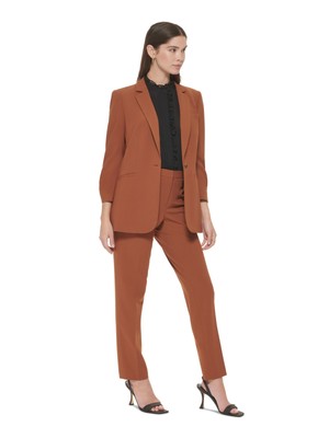 

CALVIN KLEIN Женский коричневый блейзер с застежкой на пуговицы и рукавом 3/4 на подкладке, S27JL232