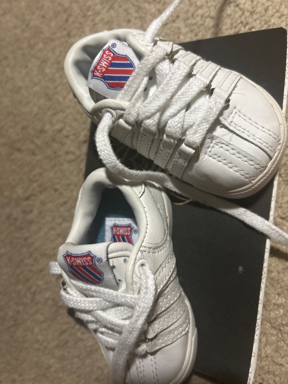 K-Swiss Throwback All White Toddler Shoes Sz 2 1/2