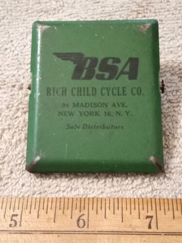 VINTAGE & RARE BSA MOTORCYCLE "RICH CHILD CYCLE CO." ADVERTISING RECIEPT CLIP 