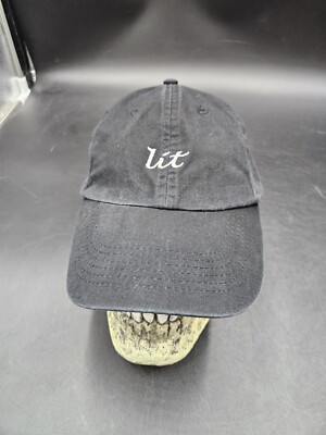Lit Carbon Elements Black Baseball Cap Hat Adjustable, Weathered / Worn
