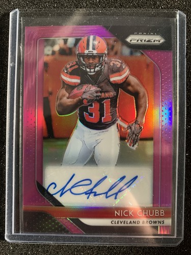 2018 Panini Prizm AUTOGRAPHS (PINK) #RANC Nick Chubb RC