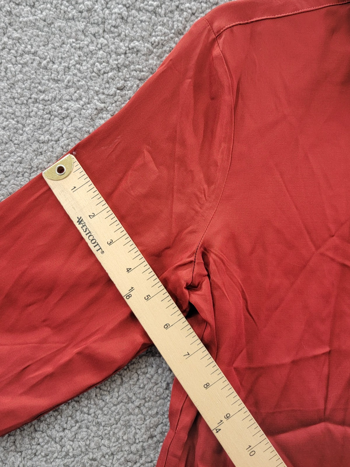 French Connection Ennis Satin Button- Up Shirt Women's S Wine Button Closure - Picture 8 of 16