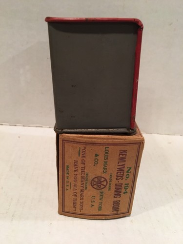 Vintage 1920's Toy Newlywed Dining Room Litho Set. Louis Marx w/ Original Box