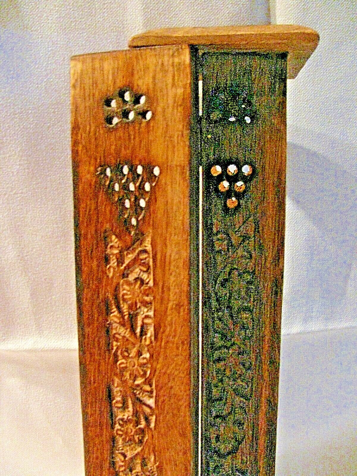 ( # 2 )  vtg  hand crafted  traditional wood  incence stick  burner  hollow hold