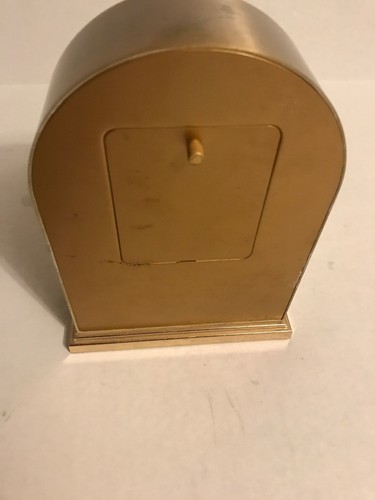 VINTAGE Brass Gold Howard Miller COCA-COLA Quartz Desk Mantel Clock - Works