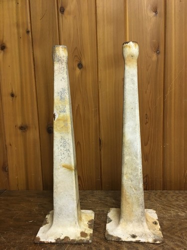 2- Vintage Porcelain Cast Iron Ice Cream Parlor Stool Base - Art Decco -