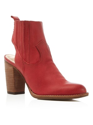 

Женские кожаные ботильоны DOLCE VITA с черными и красными вставками и яшмовым носком на наборном каблуке 8,5 м, Красный, JASPER