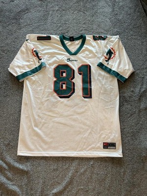 Vintage Miami Dolphins Jersey Mens 2XL White NFL Football McDuffie 81 Nike 90s